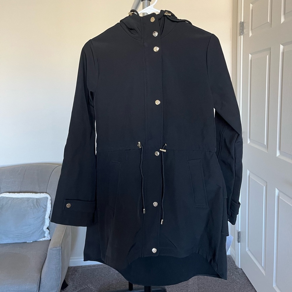 Jessica Simpson Black hooded Ruffleback Anorak size S